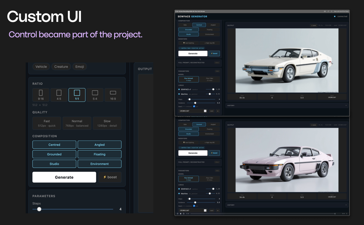 sewface — interface outputs